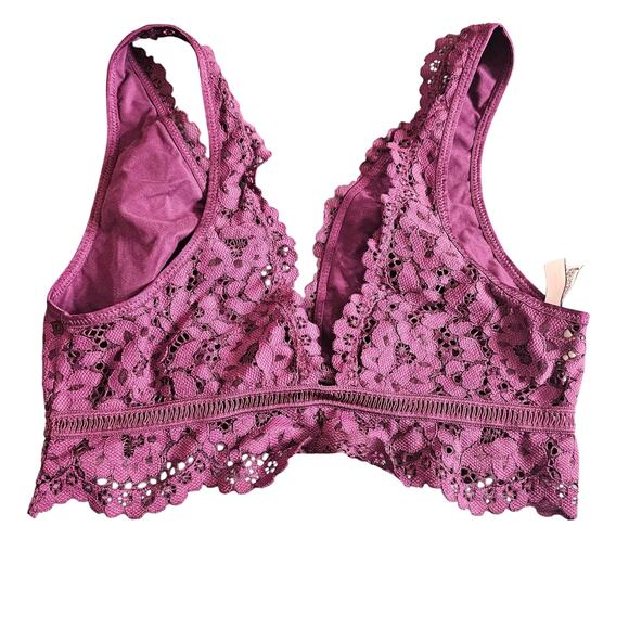 Victoria’s Secret lacey bralette bundle of 2 white and purple size medium - Picture 6 of 6